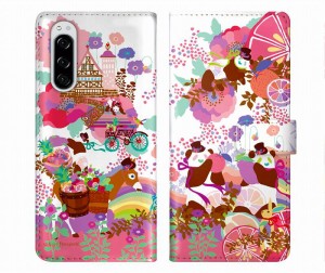 ホラグチカヨ 手帳型 スマホケース Xperia 10 IV SO-52C SO-54C SO-51C SO-53B カバー アニマル柄 パンダ ウサギ ウマ お花とフルーツ Xp