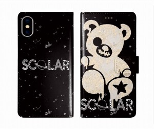 スカラー scolar iPhone15 ケース 手帳型 アイフォン 15Pro 15Plus 14 13 12 11 スマホケース カード入れ スマホカバー 手帳 クマ スター