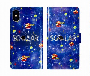 iPhone14 Pro ケース 手帳型 スカラー scolar スマホケース アイフォン iPhone15 14 Plus 13 12 11 カード入れ スマホカバー 手帳 宇宙柄