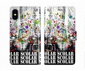 スカラー scolar iPhone15 ケース 手帳型 アイフォン 15Pro 15Plus 14 13 12 11 スマホケース カード入れ スマホカバー 手帳 チョウ フラ