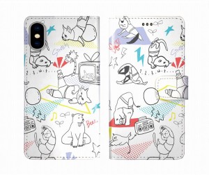 スカラー scolar iPhone15 ケース 手帳型 アイフォン 15Pro 15Plus 14 13 12 11 スマホケース カード入れ スマホカバー 手帳 クマ ネコ 