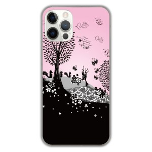 iPhone13 ケース スカラー スマホケース iPhone15 Plus 14 Pro 12 11 XS XR 8Plus メルヘン シルエット リス シカ ピンク夜景 かわいい 