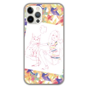 iPhone14 ケース スマホケース スカラー アイフォン 15 Plus 15 Pro Max 13 12 11 XS XR 猫と女の子 ポップ かわいい ファッションブラン