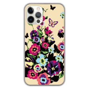 iPhone15 ケース スカラー ハードケース アイフォン 15 Plus 15Pro 15 Pro Max 14 13 12 スマホケース シンプル花柄 蝶 ベージュ かわい