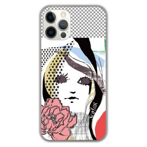 iPhoneSE 第3世代 第2世代 スカラー スマホケース ハードケース iPhone15 14Pro 13 12 11 ケース まつ毛の長い女の人とピンクのバラ かわ