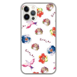 iPhone13 Pro ケース スマホケース スカラー アイフォン13 Mini 12 11 SE 第3世代 鳥と花 水彩画 スカラーちゃん かわいいデザイン アイ