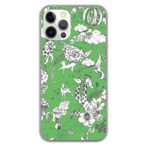 iPhone13 Pro ケース スマホケース スカラー アイフォン13 Mini 12 11 SE 第3世代 メルヘン キリンと動物たち 気球 グリーン かわいい ア