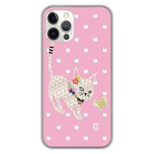 Xperia 10 V SO-52D ケース スカラー エクスペリア SO-53D SO-51D SO-52C スマホケース カバー かわいい猫とチョウ ピンク かわいい エク