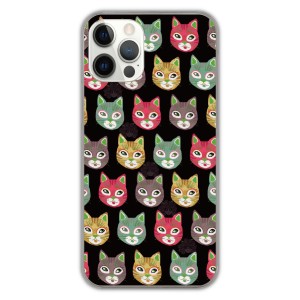 iPhone14 Pro ケース スカラー アイフォン 14 Plus 15 13 12 11 SE 第3世代 ハードケース ネコ 猫柄 ネコネコ ブラック アイフォンケース
