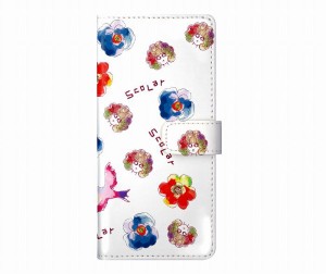 Xperia 5 III SO-53B 手帳型 ケース スカラー スマホケース エクスペリア SO-54C SO-52C SO-51C 鳥と花 スカラーちゃん 水彩画 ダイアリ