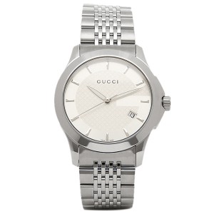 グッチ 時計 GUCCI YA126401 Gタイムレス ホワイト/シルバー メンズ 腕時計 ウォッチ WATCH