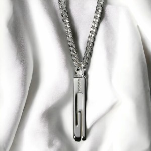 GUCCI グッチ ネックレス チェーン シルバー 55 cm グッチ ネックレス GUCCI Gマーク チェーン ペンダント シルバー