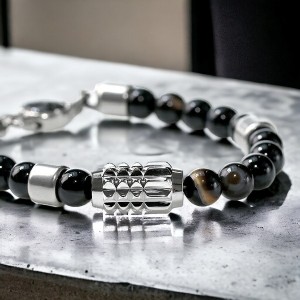 ディーゼル ブレスレット DIESEL ステンレススチール メンズ DX0847040 ブラック シルバー アクセサリー