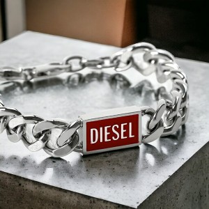 ディーゼル ブレスレット DIESEL ステンレススチール メンズ レディース DX1371040 シルバー レッド アクセサリー