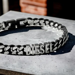 ディーゼル ブレスレット DIESEL ステンレススチール メンズ レディース DX1386040 ブラック シルバー アクセサリー