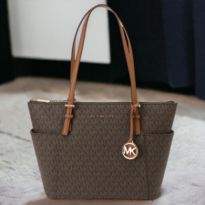 マイケルコース MICHAEL KORS 30S0GTTT1B 252 BRN/ACORN MKロゴチャーム付 トートバッグ ショルダーバッグ MKシグネチャー ブラウン/アコ