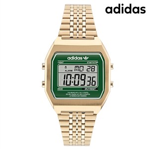 アディダス DIGITAL TWO クオーツ 腕時計 ブランド メンズ レディース adidas AOST22071 デジタル グリーン ゴールド