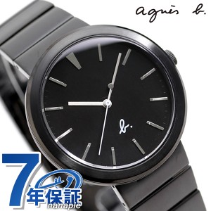 アニエスベー メンズ 腕時計 シンプル 3針 FCRK985 agnes b. オールブラック 黒 時計