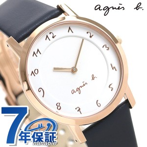 アニエスベー 時計 メンズ マルチェロ FCRK988 agnes b. ホワイト ネイビー 腕時計 革ベルト