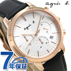 【6/13限定★1000円OFFクーポンにさらに+3倍】 アニエスベー 時計 サム 40mm メンズ 腕時計 クロノグラフ 革ベルト FCRT965 agnes b. シ