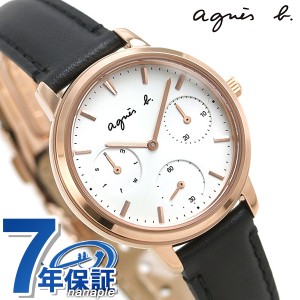 【2日間限定★400円OFFクーポン】 アニエスベー 時計 サム 32mm レディース 腕時計 革ベルト FCST989 agnes b. シルバー ブラック