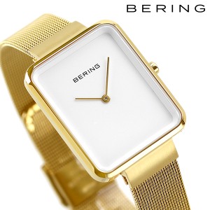 ベーリング スマート スクエアコレクション 28mm クオーツ レディース 腕時計 14528-334 BERING ホワイト ゴールド