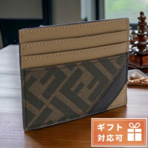 【2日間限定★全品400円OFFクーポン】 フェンディ カードケース メンズ FENDI PVC レザー イタリア 7M0164 ブラウン系 財布