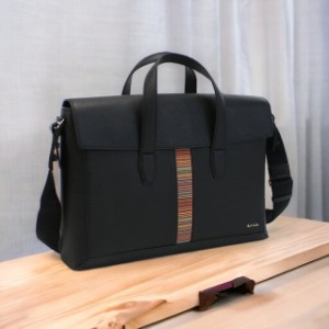 【2日間限定★全品400円OFFクーポン】 ポール・スミス ブリーフケース メンズ Paul Smith レザー タイ M1A7249 BLACK ブラック バッグ