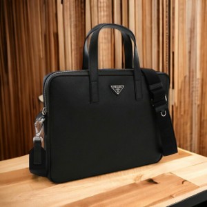 プラダ ブリーフケース メンズ PRADA SAFFIANO TRAVEL レザー イタリア 2VE368 NERO ブラック バッグ