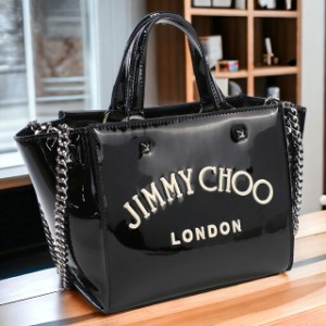 【2日間限定★400円OFFクーポン】 ジミーチュウ トートバッグ レディース JIMMY CHOO パテントファブリック イタリア VARENNE TOTE BAG-S