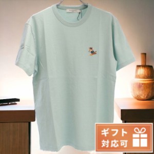 メゾンキツネ Tシャツ メンズ ブランド MAISON KITSUNE コットン100% ポルトガル KM00102 BLUE HAZE ブルー系 ファッション 選べるモデル