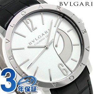 【クロス付】 ブルガリ 時計 メンズ BVLGARI ブルガリ43mm 手巻き BB43WSL 腕時計 ブランド ホワイト × ブラック