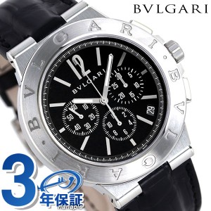 【クロス付】 ブルガリ ディアゴノ ベロチッシモ 41mm メンズ 腕時計 ブランド DG41BSLDCH BVLGARI ブラック