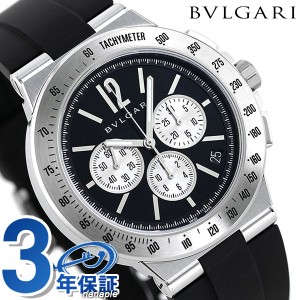 【クロス付】 ブルガリ ディアゴノ ベロチッシモ 41mm クロノグラフ メンズ 腕時計 ブランド DG41BSVDCHTA BVLGARI ブラック