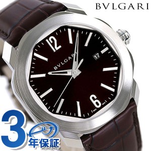 ブルガリ オクト ローマ 41mm メンズ 腕時計 ブランド OC41C1SLD BVLGARI ブラック×ダークブラウン