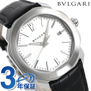 【クロス付】 ブルガリ オクト ローマ 41mm メンズ 腕時計 ブランド OC41C6SLD BVLGARI ホワイト×ブラック