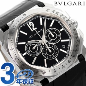 ブルガリ オクト ヴェロチッシモ 自動巻き 腕時計 メンズ クロノグラフ 革ベルト BVLGARI BGO41BSLDCHTA アナログ ブラック 黒 スイス製