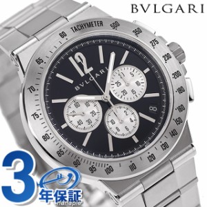【クロス付】 ブルガリ 時計 ブランド BVLGARI ディアゴノ 41mm 自動巻き メンズ DG41BSSDCHTA ブラック 腕時計