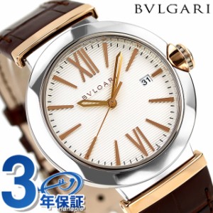 【クロス付】 ブルガリ ルチェア 自動巻き 腕時計 ブランド メンズ BVLGARI LU40C6SSPGLD シルバー ブラウン スイス製