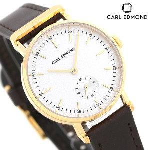 カールエドモンド CARL EDMOND レディース 腕時計 北欧 シンプル ミニマリズム CER3221-DBY16 リョーリット 32mm ホワイト ダークブラウ