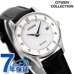 シチズン エコドライブ 電波 日本製 カレンダー 薄型 革ベルト ES0000-10A CITIZEN レディース 腕時計