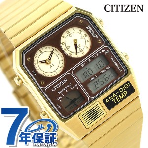 シチズン レコードレーベル アナデジテンプ 腕時計 クロノグラフ 温度計 アナログ デジタル JG2103-72X CITIZEN ゴールド