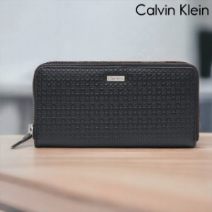 【2日間限定★400円OFFクーポン】 カルバンクライン 長財布 メンズ ブランド CALVIN KLEIN Zip Aroiund Wallet 革 レザーウォレット 小銭