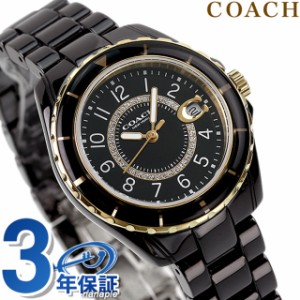 コーチ プレストン クオーツ 腕時計 レディース COACH 14503461 セラミック アナログ ブラック 黒
