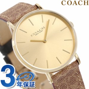 【6/23限定★1000円OFFにさらに+3倍】 コーチ ペリー クオーツ 腕時計 レディース 革ベルト COACH 14504086 アナログ ゴールド ブラウン