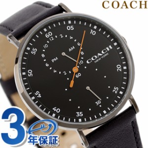 コーチ チャールズ クオーツ 腕時計 ブランド メンズ 革ベルト COACH 14602476 アナログ ブラック 黒