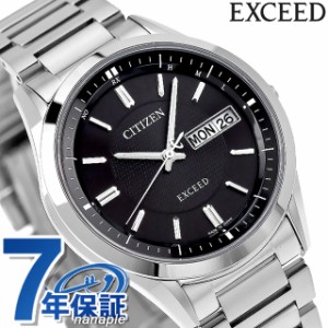 シチズン エクシード デイデイトモデル 電波ソーラー AT6030-51E CITIZEN EXCEED メンズ 腕時計 ブラック