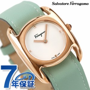 サルヴァトーレ フェラガモ ヴァラ クオーツ 腕時計 レディース 革ベルト Salvatore Ferragamo SFEL00619 アナログ ホワイト ミントグリ