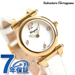 フェラガモ イディリオ 24.5mm レディース 腕時計 SFEY00419 Salvatore Ferragamo ホワイトシェル ホワイト 革ベルト