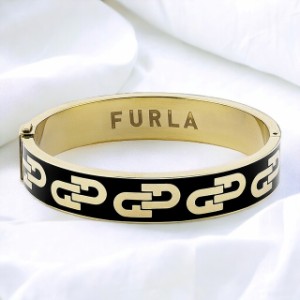 フルラ バングル レディース ブランド FURLA ARCH BANGLE Lサイズ ステンレススチール FJ0124BTL ブラック ゴールド アクセサリー